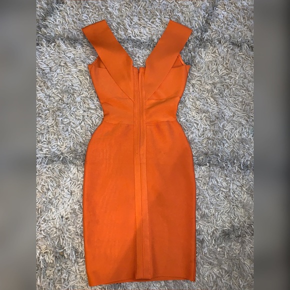 Ginevra Orange across Front Bandage Dress - Picture 3 of 3